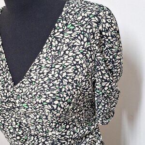 Vintage Style Short Sleeve Floral Midi